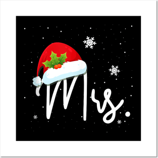 Mr and Mrs Claus Couples Funny - Santa Family Christmas Pjs Posters and Art